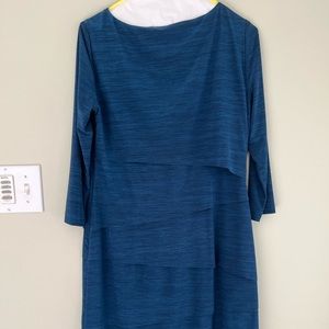 Three quarter sleeve knee length tiered dress